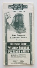 Vintage 1942 Chicago Aurora and Elgin Railroad CA&E Interurban Trolley Timetable picture