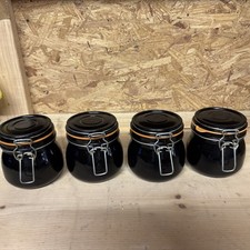 Vintage  Anchor Hocking Black Amethyst Glass Jars picture
