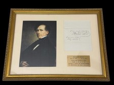 Franklin Pierce 14th US President NH Senator Signed Autograph Note Photo Frame picture