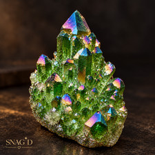 RARE Green Angel Aura Quartz Crystal Cluster 90g+ Titanium Geode Specimen picture