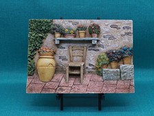 Vintage Picturesque 3D Chalkware Wall Plaque 7 1/2