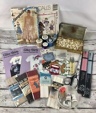 Vintage Lot of Sewing Notion Zippers, Buttons, Pins, Scissor, Thimble & More picture