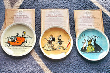 Norman Rockwell On Tour Plates Set Of 3 W/COA Rome, Paris Englande picture