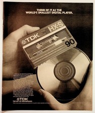 TDK HX-S 90 Cassette Tape Vintage 1986 Magazine Ad Digital Player Era picture