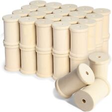 40 Pack Large Unfinished Wooden Spools for Crafts and Sewing DIY, 1-3/8 x 2 In picture