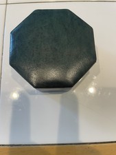 Vintage Green And Black Leather Trinket/ Jewelry Box picture