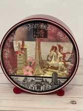 Vintage Japanese Diorama City Scene Mirror Background Red Sides Unbranded picture