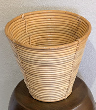 Vintage MCM Italian Gabriella Crespi Style Pencil Reed Rattan / Bamboo Basket picture
