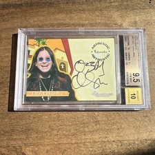 2002 INKWORKS AUTOGRAPH OZZY OSBOURNE BLACK SABBATH ON CARD BGS 9.5 W/ 10 Auto picture