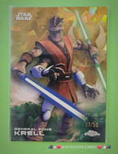 2025 Topps Chrome Star Wars General Pong Krell Gold Refractor /50 #119 Clone War picture