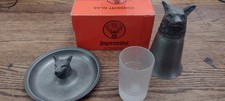 Vintage Jagermeister Fox Head Pewter Frosted Shot Glass Collection picture