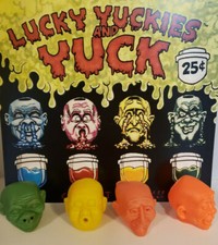 Vintage 4 Lucky Yuckies Yuck Head Set Gumball Vending Machine Toy Prizes   (#38) picture