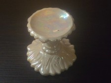 Vintage Byron Molds 1976 Iridescent Ceramic Pedestal Dish Hand Painted 1985 picture