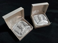 Rare Vintage LEVIS .999 FINE SILVER Medals Org Pkg LOT OF 2 Magnus Museum- Nice picture