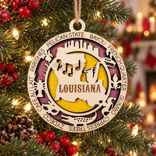 Louisiana Christmas Ornament 4.5
