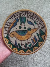 Vintage Hand Made Hotel Transatlantique Souvenir Plate Casablanca Morocco picture