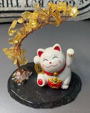 Auto - Feng Shui BECKONING CAT Wealth Lucky Waving Kitty Natural Citrine Crystal picture