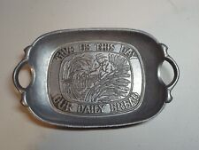 Vintage 1972 Sexton Pewter Serving Tray ~ Give Us This Day Our Daily Bread ~ picture
