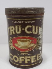 Vintage Tru-Cup Coffee Tin Northern Jobbing Chicago Whole Bean 1 Lb Can picture
