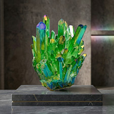 Aura Angel Green Quartz Point Cluster Green Crystal Specimen Minerals Home Decor picture