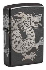 Zippo Lucky Dragon Design High Polish Black Photo Image 360° 46260 picture