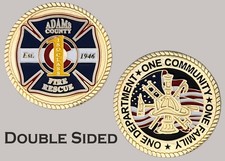 Adams County Fire Rescue Class 1 Double Sided Challenge Coin  J#52 picture