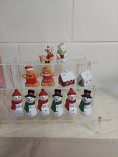 Cracker Barrel Mini Salt and Pepper shaker Mixed Lot Christmas Winter 6 Sets picture