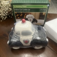 Vtg. Holiday Time Police Car Cookie Jar New In Org. Box Never Used Look At Pic. picture