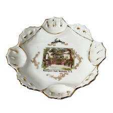 ANTIQUE WASHINGTON D.C. - WASHINGTON'S TOMB  - Souvenir China Change Gilded Dish picture