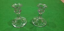 Set Of 2 Clear Glass Taper Candlestick 4