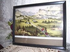 The Great West Train Going Across Country Currier & Ives 1870 Framed Lithograph  picture