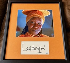 Whoopi Goldberg cut signed autograph framed with Star Trek Guinan 8x10 photo JSA picture