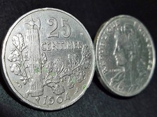 Original WW1 WW2 French Silver Coins made pin Badge Insignia Italian War Axe picture
