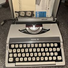 Vintage 1970s Royal Mercury Typewriter Portable w/ Cover Case Tan picture