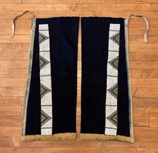Antique Native American Beaded Sioux Leggings 1870 Beaded Leggings Sinew Sewn picture