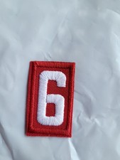 Number 6 (or 9) Red & White Embroidered Patch BSA Boy Scouts Of America  picture
