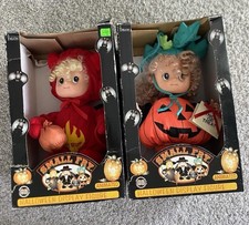 Lot Of 2 Vtg 90s TELCO MOTION-ette SMALL FRY Halloween figures Pumpkin Lil Devil picture