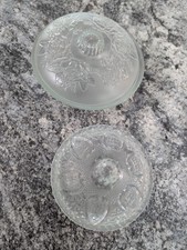 Vintage Firna Cut Glass Bowls With Lid in Heart Pattern + Rose Pattern  picture