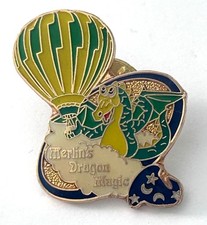 Vintage Merlin's Dragon Magic Enamel Pin Hot Air Balloon Soccer Hat C4 picture