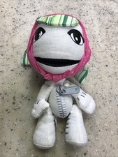 Vintage 2010 Senario Little Big Planet 2 White Knit Sackgirl Plush Doll 7” Tall picture