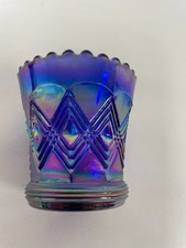 Imperial ACGA Carnival Glass Toothpick Holder. Cobalt Blue. Vintage 1971. Mint. picture