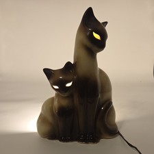 Vintage Kron Siamese Cat TV Lamp MCM 1950s Ceramic Works No Chips picture