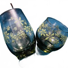 Floral Etched Glass Tumblers - Set of 12 picture