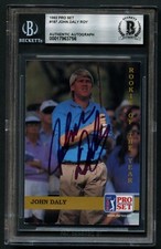 John Daly #187 signed autograph 1992 Pro Set Rookie of the Year Card BAS Slabbed picture