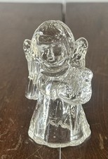 Clear Glass Angel Candleholder 3 inch Vintage picture