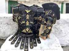 Roman Black Muscle Armor - Medieval Greek Gladiator Muscle Armor Cuirass picture