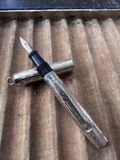 Vintage Eclipse Ring Top Fountain Pen Gold Tone Overlay 14K Nib Untested picture