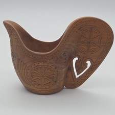 Yugoslavia Hand Carved Wooden Wedding Shepherd's Cup picture