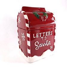 Winter Wonder Lane Ceramic Mailbox Cookie Jar - Letters to Santa - Red 9
