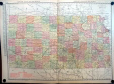 State of Kansas 1912 Rand McNally color Map with Railroads picture